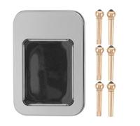 Générique 6 Pièces Bridge Pins For Acoustic Guitar Solid String Pegs With Crystal Inlay Metal Hardware For Folk Guitar Repair And Sound Enhancement