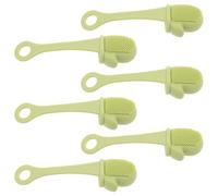 Générique 6 Pièces Brosse Nettoyante Visage Manuelle en Silicone Verte Légère pour Éliminer L'excès de Sébum, pour Voyage et Paquet de Sport