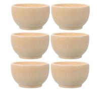 Générique 6 Pièces Miniature Unfinished Wooden Bowls DIY Craft Tiny Bowls For Painting Sensory Play And Home Decoration