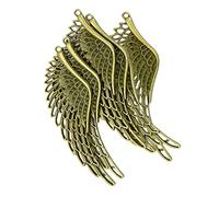 Générique 6 Pièces Pendentif Aile d'ange Grand Style avec Charme Tibétain Argenté Breloque Filigrane pour Accessoires DIY Décoration Maison Cadeaux