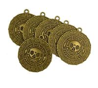Générique 6 Pièces Pendentif Crâne Médaille Médaillon Squelette Collier Bijoux DIY Alliage Ancien Style Résistant Convient à La Fabrication de Colliers Bracelet