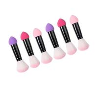 Générique 6 Pièces Pinceau double embout éponge brosse sèche-cheveux crayon à lèvres peau poil makeup brushes pinceau estompeur pour le maquillage pinceau blush crème Laine de nylon