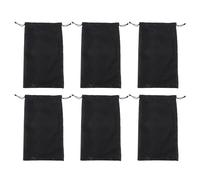 Générique 6 Pièces Pochette de Rangement en Soie Noire Fermeture à Cordon pour Extensions de Cheveux et Perruques, Facile à Transporter pour Usage Quotidien et Voyage
