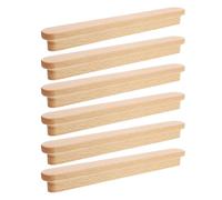 Générique 6 Pièces Poignée de Placard la Cuisine en Bois Vintage, Entraxe | Bois Khaki, Prise Confortable et Résistance à L’usure, Usage Chambre et Salon, Style Ancien
