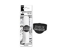 Generique - Ronds de serviette Anniversaire - Noir - Lot de 6 - Carton Paillettes