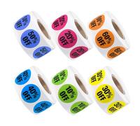 Générique 6 Rouleaux de 3000 Autocollants Adhésifs Ronds en Papier pour Supermarchés, Étiquettes de Prix à Prix Réduits de 25 Mm, Utilisation Polyvalente pour Magasins Couleur Aléatoire