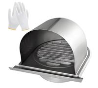Générique 60-120mm Echappement Air Vent Couvercle Extérieur Mur Vent Sortie Grille Persienne INOX Acier Extérieur Conduit Ventilation avec Maille pour Salle Bain Cuisine(100mm/4in)