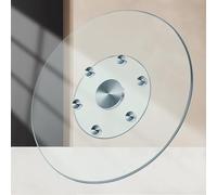 Générique 60/70/80cm Plateau De Table À Manger, Plateau Tournant Lazy Susan en Verre Trempé Transparent, Assiette De Service Rond pour Restaurant Banquet(80cm(31.5in))