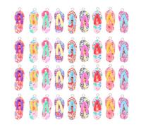Générique 60 Pendentifs Porte-Clés Pantoufles Fantaisie en Pâte Polymère Multicolores Matériel DIY pour Boucles d'Oreilles Faites Main Création de Breloques pour Bijoux et Accessoires