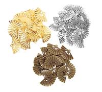 Générique 60 Pièces Pendentifs Éventail Alliage pour Création de Bijoux Diy Accessoires Vintage Bronze Antique et Or Fournitures Artisanales