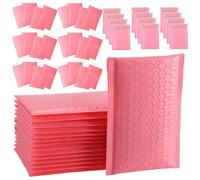 Générique 60 Pochettes à Bulles Auto-Adhésives Rose 11X15 4 CM Lot de 60 Paquet d'Expédition Matelassés Résistants Enveloppes à Bulles pour Emballage et Protection des Bijoux