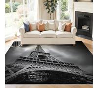 Générique 60 x 120 cm Tapis Entrée Intérieur, Gris Antidérapant Tapis Lavable, Pile Courte Tapis Salon Mode Chic Architecture Tour Eiffel pour Dessous, Cuisine, Chambre Chien