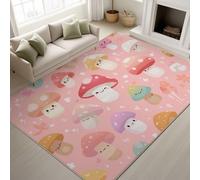 Générique 60 x 90 cm Tapis Dessin Animé Botanique Imprimé Enfance Espiègle Tapiss Champignon Visage Souriant & Tapis antidérapant Magique intégré pour Couloir Entrée