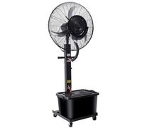 Générique 65/75 cm Ventilateur Brumisateur Industriel, 3 Vitesses, Oscillation à 90°, Réservoir 42L, Ventilateur Puissant Exterieur, Ventilo de Refroidissement avec Roue pour Jardin Tonnelle(30inchs)