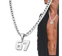 Générique 67 Necklace For Women - 67 Holiday Ornament | Stainless Steel Unisex Funny Home Decor For Fall Garden Daily Indoor Thanksgiving Holiday Party Home Room Apartment Vacation Ornament