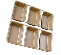 Générique 6grilles Moule Rectangulaire Antiadhésif Résistant Haute Température pour Gâteaux Plateau de Cuisson Pratique pour Usage Domestique et Professionnel Design Créatif Doré