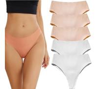 Générique 6PCS Aura Invisible Camel Toe Thong 5PCS High Waisted Seamless Thongs for Ladies No Show Panty Pack (5PCS-B, L)