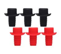 Générique 6pcs Bouchons de Vin en Silicone Réutilisables, Étanchéité Forte et Prévention des Fuites, Accessoires Classiques pour Décorations de Mariage et Repas en Plein Air