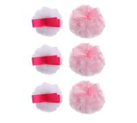 Générique 6pcs Houppettes de Poudre Douces en Coton, Forme Ronde Fluffy, Sensation Douce et Respectueuse Peau pour Femmes et Filles Couleur Aléatoire
