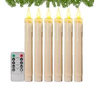 Générique 6Pcs LED Taper Candles, Stick Candles, LED Candles, 23.5cm Battery Operated Candle with Dimmable, Remote Control and Timer Function, Flickering Flameless Candles for Halloween/Christmas