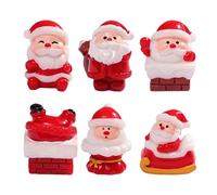 Générique 6PCS Mini Père Noël Artisanat Résine De Table Ornement, Figurines Miniatures Décorations De Noël, Convient comme Décoration De Bureau, Décoration De Voiture, Cadeau