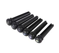 Générique 6pièces Goupilles de Chevalet Ébène pour Guitare Folk Accessoires de Remplacement avec Incrustation Point Rigides et Durables Adaptées aux Guitares
