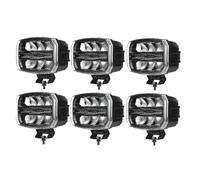 Générique 6x Phare de Travail Auxiliaire LED 12V 24V 175W Projecteur Longue Portée + Feu de Position DRL Orange Blanc + Feu Flash Orange E9 R10 R65 R148 R149 pour Camion Poids Lourds Voiture 4x4