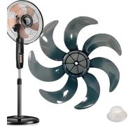 Générique 7 Blades Fan Replacement Blades With Nut Cover, Silent High Efficiency Universal Fan Spare Parts Fit 12/14 Inch (300/350mm) Table Fans, Pedestal & Wall Mount Fans