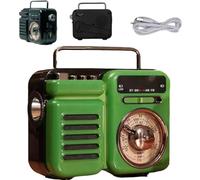 Générique 7-in-1 Portable Emergency Radio with Bluetooth FM/AM/SW Hand Crank Emergency Radio,LED Flashlight,SOS Alarm,Power Bank&Digital Clock-Rechargeable Battery Operated for Camping,Home,Outdoor
