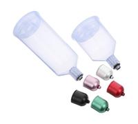 Générique 7 Pièces Pot de Remplacement pour Aérographe en Plastique Résistant la Corrosion, Capacité 20ml, avec Couvercle Transparent pour Techniques Créatives et Illustration