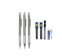 Générique 7 tailles 0,3 0,5 0,7 0,9 1,3 2,0 3,0 mm chacune avec une mine HB, 1 gomme porte-mine. Tout le métal peut être rempli pour l'école de bureau (trois pièces (0,9 1,3 2,0)