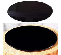 Générique 70cm Plateau De Table Rond En Verre Trempé, Plaque De Verre Circulaire Noire De 7mm D'épaisseur, Dessus De Table À Manger De Remplacement(78cm/30.71in)
