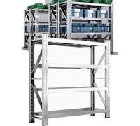 Générique 78" H Garage Shelving，7495lb,Heavy Duty Garage Shelving Units and Storage Adjustable 4 Tier Stainless Steel Industrial Shelves，Utility Rack Shelf(200x50cm/78.7x19.7in)