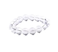 Générique 7A natural pure white crystal bracelet, round bead elastic bracelet, single circle, healing crystal quartz energy chakra jewelry for women and men birthday gifts (17-18mm 13 beads or so)