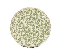 Générique - 8 ASSIETTES CARTON BOTANIC 23CM PISTACHE