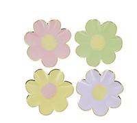 Générique - 8 Assiettes Carton Fleurs 18CM Pastel