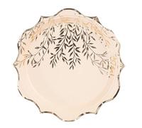 Artifetes Générique - 8 Assiettes Carton Jolis BRINS 23CM Blush