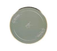 Générique - 8 Assiettes Carton Olivier 23CM Vert-DE-Gris