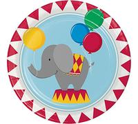 Generique - 8 Assiettes en Carton Animaux de Cirque 22.5 cm
