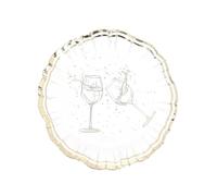 Générique - 8 BOLS CARTON ANNÉE PÉTILLANT OR 13.5CM BLANC