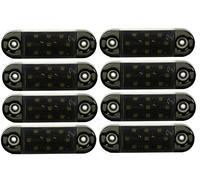 Générique 8 Feux de Gabarit LED Blanc 12V 24V Cabochon Fumé Teinté Feux Latéraux Position Avant pour Camion Poids Lourds Caravane Camping-car Remorque
