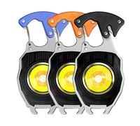 Générique 8-in-1 Multifunctional Keychain Flashlight B+C | Pocket Multitool with LED Light, Strobe, Digital Display, Strap Tool, Screwdriver & Bottle Opener for Camping and Daily Use