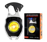 Générique 8-in-1 Multifunctional Keychain Flashlight，C | Pocket Multitool with LED Light, Strobe, Digital Display, Strap Tool, Screwdriver & Bottle Opener for Camping and Daily Use