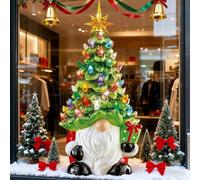 Générique 8 inch DIY Lighted Christmas GNOME Tree - Faceless Ceramic Old Man with LED Lights, Prelit Mini Holiday Tabletop Decor for Home, Office & Fireplace