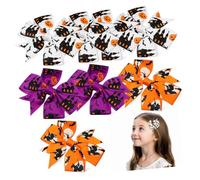 Générique 8 Pièces arc en épingle à cheveux petites pinces à cheveux ruban arcs de cheveux d’Halloween pinces à cheveux alligator pour femmes arcs pour femmes pince à cheveux en tissu