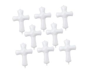 Générique 8 Pièces Ballons De Fête Trousses Croix Religieuse Arche De Abricot Bulle Pompe à Hélium Support D'arc De Pour Réservoirs Feuille D'aluminium Blanche