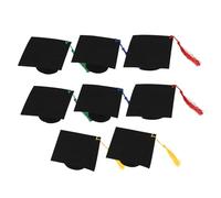 Générique 8 Pièces Chapeau De Docteur Chapeau Décoratif Para Bocaux Vin De Fin D'études Mini Casquette De Graduation Tasses Peluche Ours De Remise des Diplômes Autocollants Bouteille Feutre