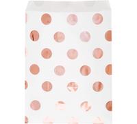 Generique - 8 Sacs Cadeaux En Papier Blancs À Pois Roses Gold 17,5 X 13,5 Cm