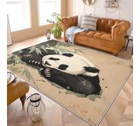 Générique 80x150 cm Tapis Doux Moelleux et Lavable, Antidérapant Gros Plan d'un Panda Tapis Décoratif à Poils Courts pour Chambre Brun pour Salon, Salle, Cuisine, Salle des Enfants Entrée