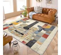 Générique 80x150 cm Tapis Doux Moelleux et Lavable, Antidérapant Violon MosaïQue Tapis Décoratif à Poils Courts pour Chambre Jaune pour Salon, Salle, Cuisine, Salle des Enfants Entrée